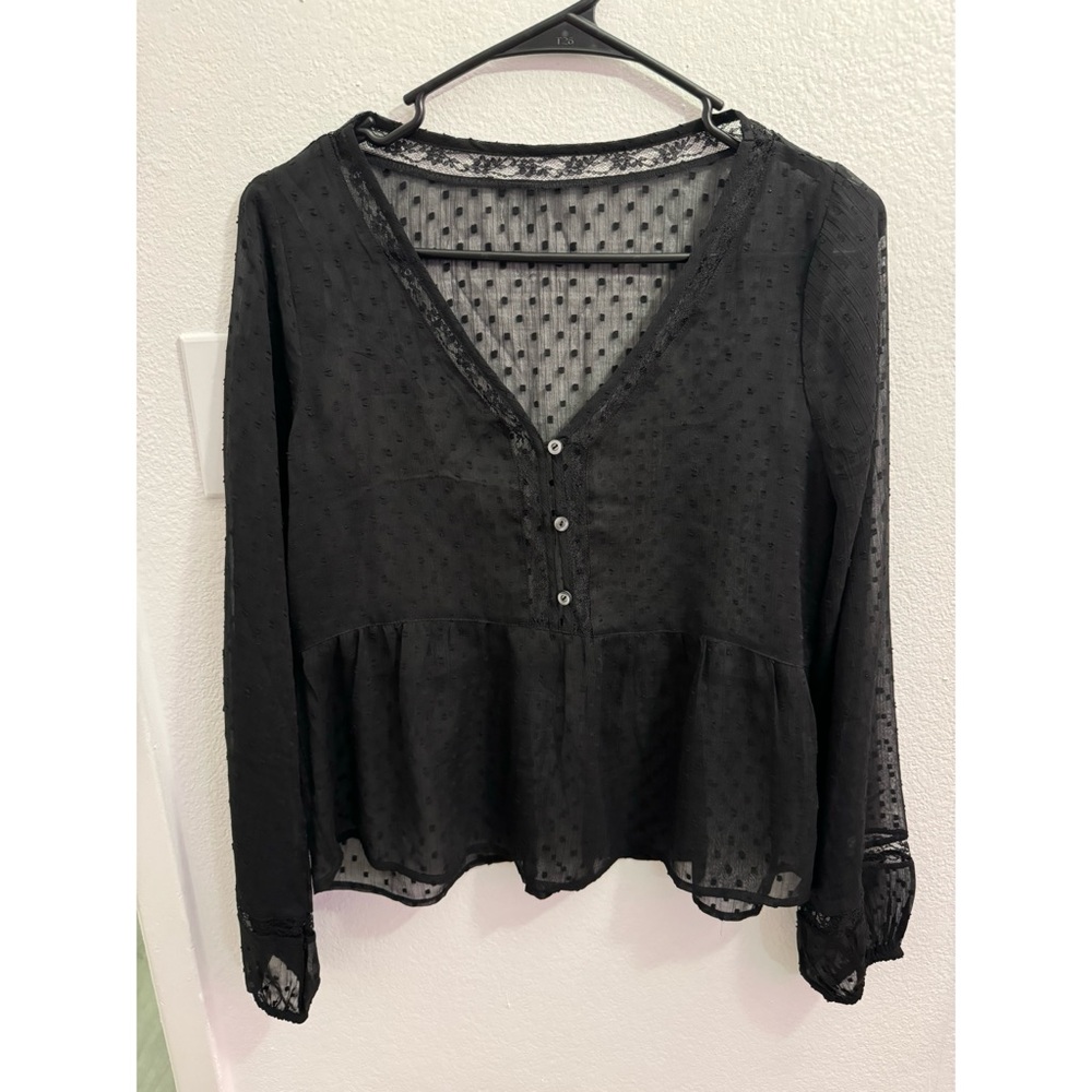 Sheer long sleeve top